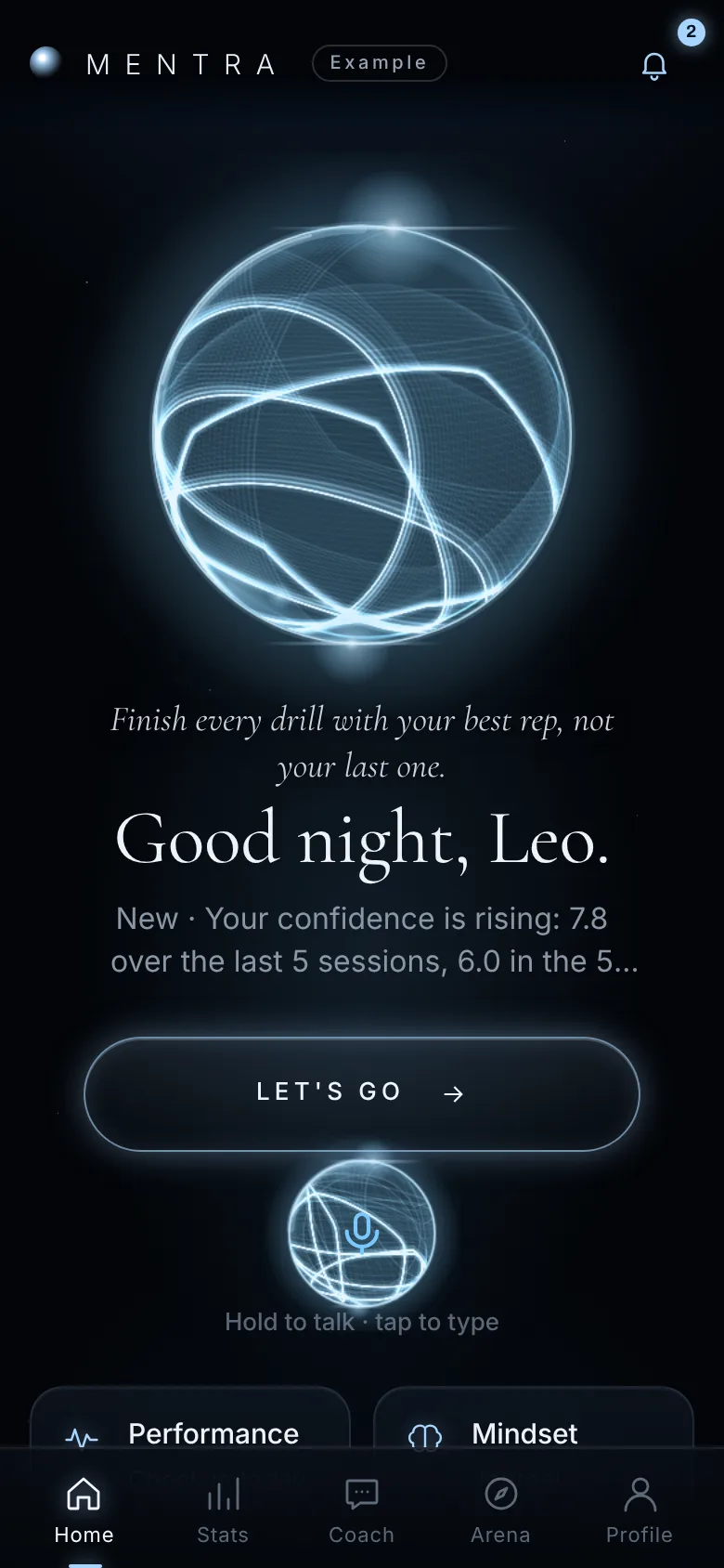 The Home screen: today's line from the coach and four doors
